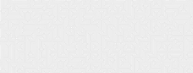 Abstract background with maze pattern in white and gray colors