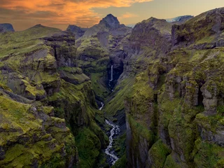 Fotobehang Múlagljúfur canyon in Iceland © Marnix