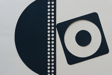 target with black dot and semi circle with dots