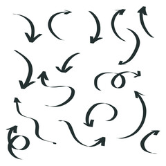 black hand drawn arrows in different directions