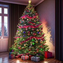 Beautiful Christmas tree illustration