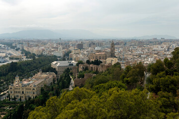 Fototapeta na wymiar View of Malaga from the Alcazaba