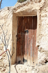 Old wood doors in Blanca, Spain.