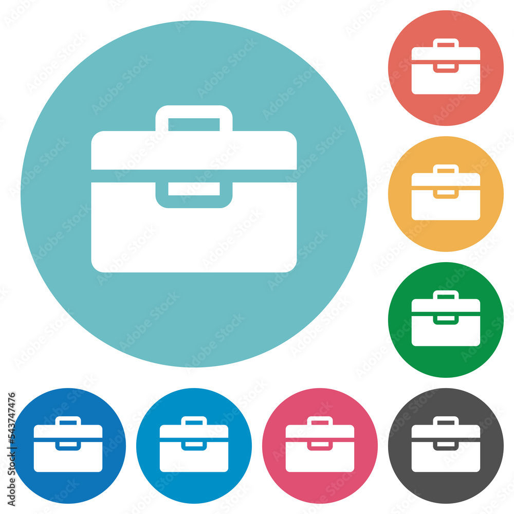 Poster toolbox solid flat round icons