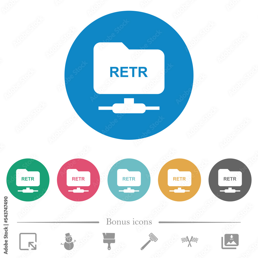 Poster ftp retrieve file flat round icons