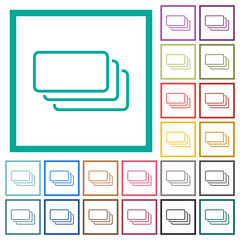 Empty banknotes outline flat round icons