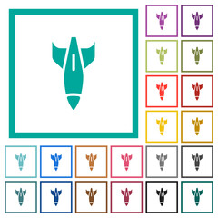 Falling bomb flat round icons