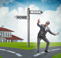 Work life or home balance business concept