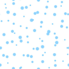 Falling snow PNG seamless pattern. White splash on blue background