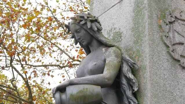 Monument to the Kinzig River in Germany, the city of Kehl. Small but important river in Baden Wurttemberg