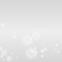 Fototapeta na wymiar Gray Snowfall Vector Grey Background. Light Snow