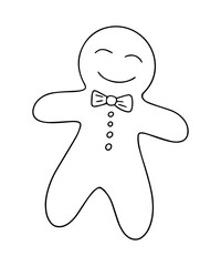 Gingerbread man painted in the style of doodle.