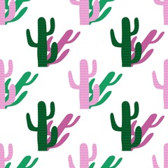 Summer floral seamless cartoon cactus pattern for wrapping paper and fabrics and linens and vacation accessories