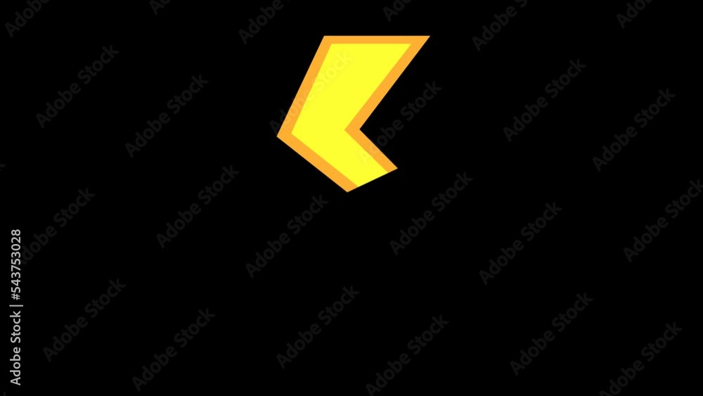 Poster animation of a cartoon lightning or thunder on a transparent background with an alpha channel set to