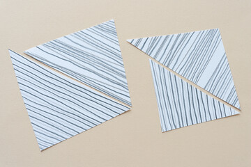 triangle paper shapes with freehand lines