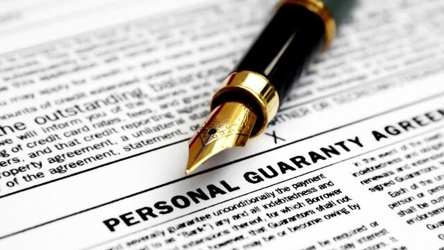 Personal guaranty agreement dolly shot