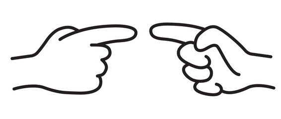 ハンドサイン（手書き・モノクロ・線細め）