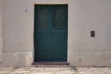 Salta, Argentina, october, 2022: Details of one colonial building door in Salta, North of Argentina 