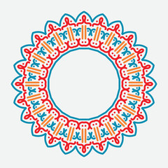 Retro abstract pattern with culture ornament on white background. round ornament decoration.