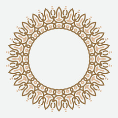 Retro abstract pattern with culture ornament on white background. round ornament decoration.