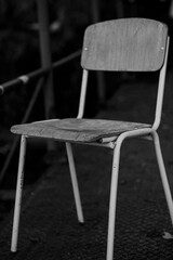  Unique Chair in Black and White lost in the nature
