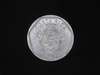 Coin of 5 colones from the country of Costa Rica, from the year 1989
