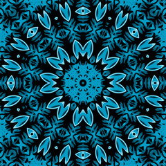 Mandala round ornament seamless pattern, ethnic floral pattern, vintage decorative elements