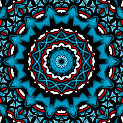 Mandala round ornament seamless pattern, ethnic floral pattern, vintage decorative elements