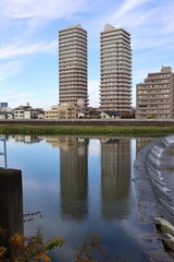 November 2022, Sendai City, Miyagi Prefecture.Scenery of Hirose riverbed.