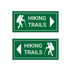 vector illustration of hiking trail signs.