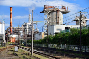 工場のある鉄道風景 岳南鉄道