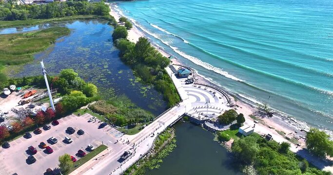 Dron Shot Beech Scarborough Lake Ontario