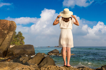 Woman on a tropical beach