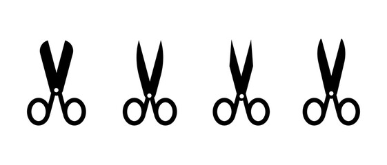 scissor vector. scissor , cut , and cutting icon in silhouette concept - stock vector.