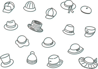 帽子の壁紙イラストカラーシャドウ 水色