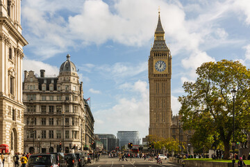 Big Ben Clock Tower tourist attraction that tourists come to see many in London, England.