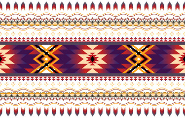 Ethnic geometric American, pattern, Tribal, Aztec motif seamless pattern style. design for fabric, curtain, background, sarong, wallpaper, clothing, wrapping,Batik, tile,decorative. embroidery Vector.