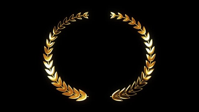 Golden laurel wreath on black