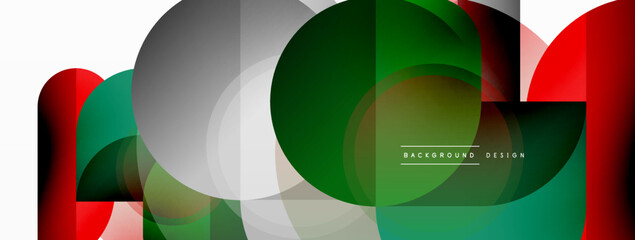 Fototapeta premium Creative geometric wallpaper. Minimal circle triangle and square line abstract background. Vector illustration for wallpaper banner background or landing page