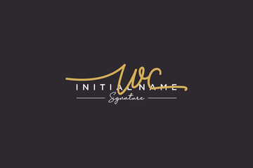 Initial WC signature logo template vector. Hand drawn Calligraphy lettering Vector illustration.