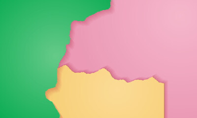 Colorful backdrop of torn papers. - Vector.