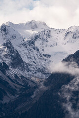snow covered mountains in winter