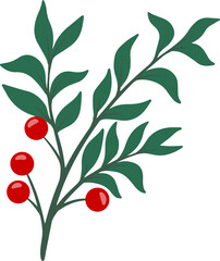 Christmas Holly Leaf Illustration
