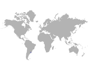 Fototapeta na wymiar ウルグアイの地図