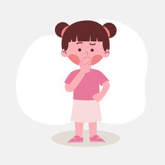 Confused girl illustration