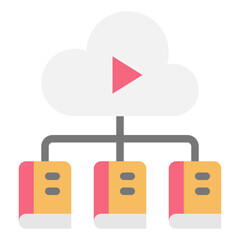 cloud library flat icon 