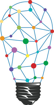lightbulb with connecting dots