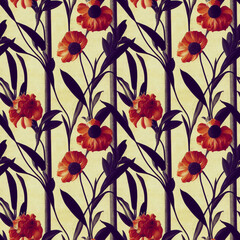 Seamless Tile Patterns 35 - Beautiful Seamless Floral Pattern, Flower  Pattern - Oil Painting Style Digital Art