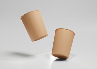 Paper coffee cup mockup recyclable cardboard cups