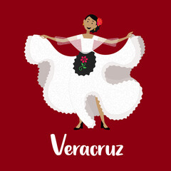 Traje típico de méxico de mujer del estado de Veracurz